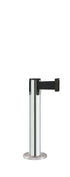 Contempo Exhibit Post | 24 in Retractable Belt Stanchion - PO - Polished Stainless - Satin Permanent