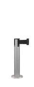 Contempo Exhibit Post | 24 in Retractable Belt Stanchion - SA - Satin - Satin Permanent