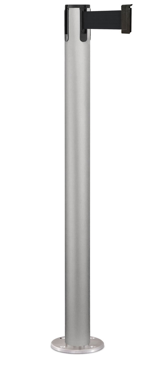 Contempo Permanent Retractable Belt Stanchion - SA - Satin - Satin Permanent