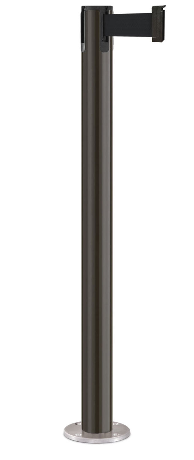 Contempo Permanent Retractable Belt Stanchion - SB - Statuary Bronze - Satin Permanent