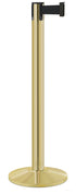 Contempo Portable Retractable Belt Stanchion - BG - Brushed Gold - 14" Galvanized Sloped