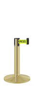 Contempo Exhibit Post | 24 in Retractable Belt Stanchion - BG - Brushed Gold - 14" Galvanized Sloped