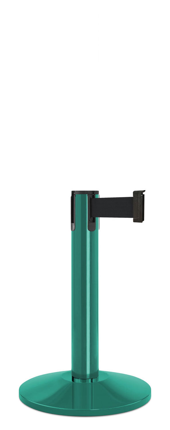 Contempo Exhibit Post | 24 in Retractable Belt Stanchion - CS - Custom - 14" Galvanized Sloped