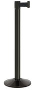 Contempo Portable Retractable Belt Stanchion - GB - Gloss Black - 14" Galvanized Sloped