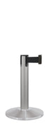Contempo Exhibit Post | 24 in Retractable Belt Stanchion - SA - Satin - 14" Galvanized Sloped