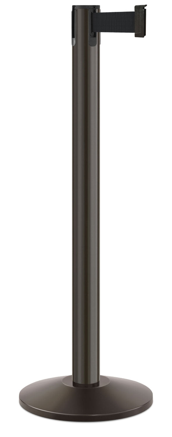Contempo Portable Retractable Belt Stanchion - SB - Statuary Bronze - 14" Galvanized Sloped