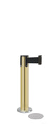Contempo Exhibit Post | 24 in Retractable Belt Stanchion - BG - Brushed Gold - 5.5" Heavy Magnetic