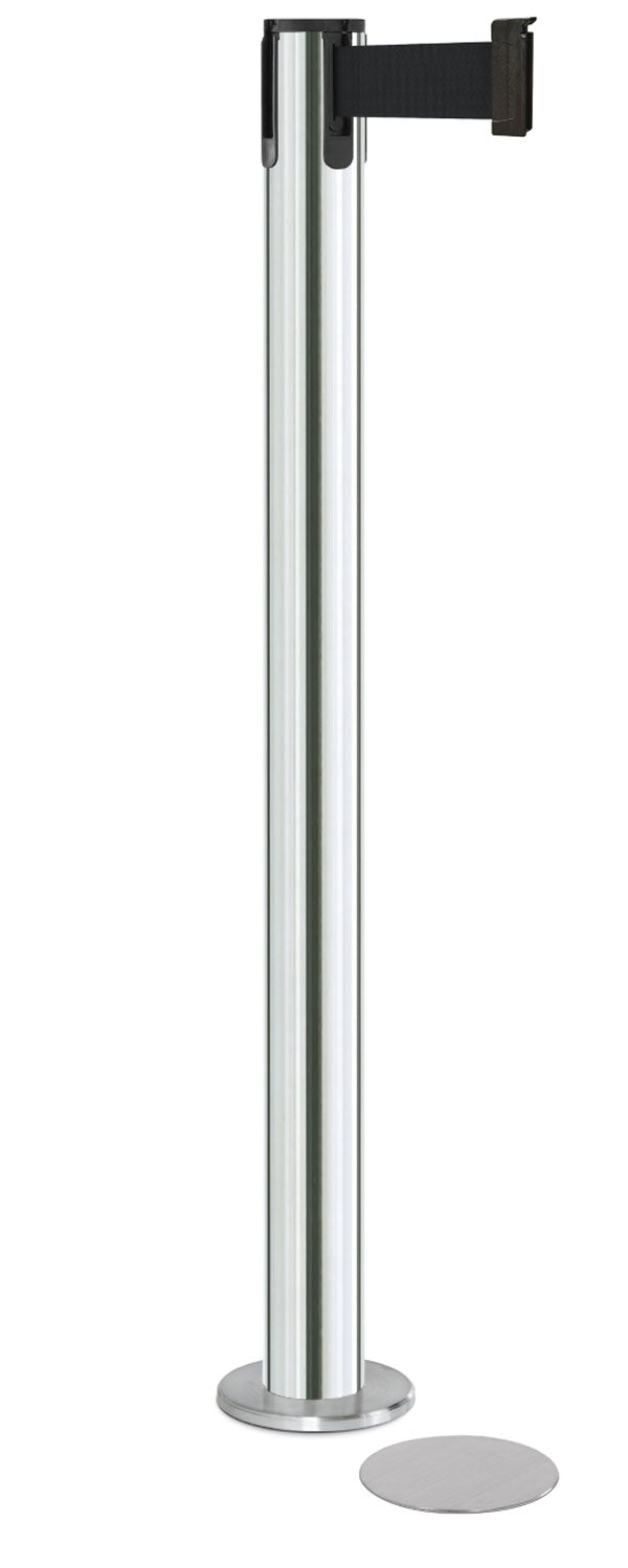 Contempo Magnetic Retractable Belt Stanchion - CL - Chrome - 5.5" Heavy Magnetic