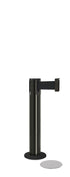 Contempo Exhibit Post | 24 in Retractable Belt Stanchion - GB - Gloss Black - 5.5" Heavy Magnetic