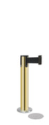 Contempo Exhibit Post | 24 in Retractable Belt Stanchion - GD - Gold - 5.5" Heavy Magnetic
