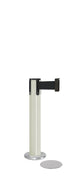 Contempo Exhibit Post | 24 in Retractable Belt Stanchion - LW - Lavi White - 5.5" Heavy Magnetic