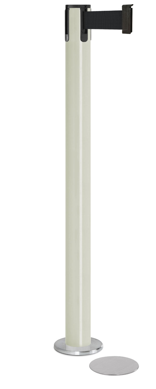 Contempo Magnetic Retractable Belt Stanchion - LW - Lavi White - 5.5" Heavy Magnetic
