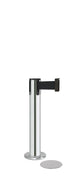 Contempo Exhibit Post | 24 in Retractable Belt Stanchion - PO - Polished Stainless - 5.5" Heavy Magnetic