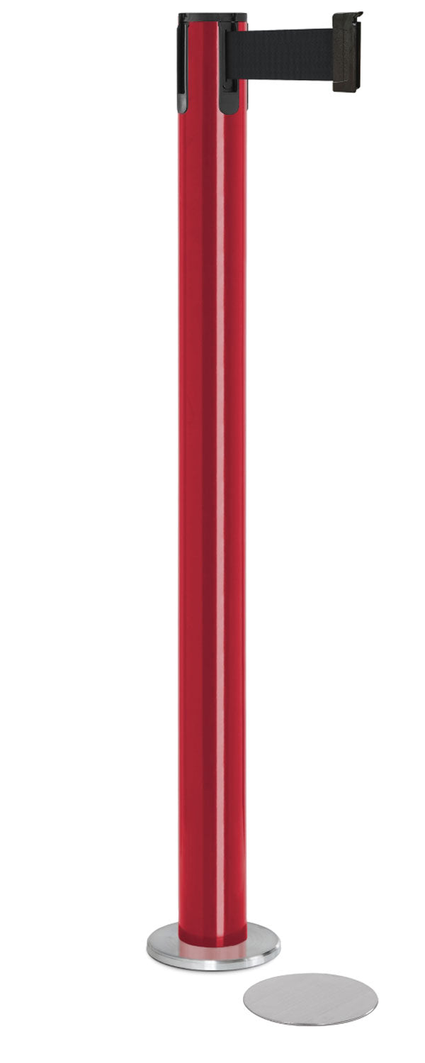 Contempo Magnetic Retractable Belt Stanchion - TR - Torch Red - 5.5" Heavy Magnetic