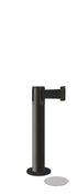 Contempo Exhibit Post | 24 in Retractable Belt Stanchion - WB - Wrinkle Black - 5.5" Heavy Magnetic