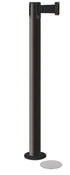 Contempo Magnetic Retractable Belt Stanchion - WB - Wrinkle Black - 5.5" Heavy Magnetic