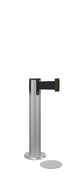 Contempo Exhibit Post | 24 in Retractable Belt Stanchion - SA - Satin - 5.5" Magnetic