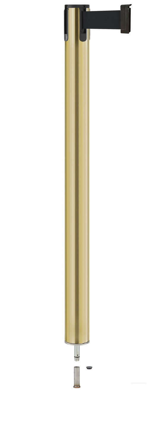 Contempo Removable Retractable Belt Stanchion - BG - Brushed Gold - Pin Socket