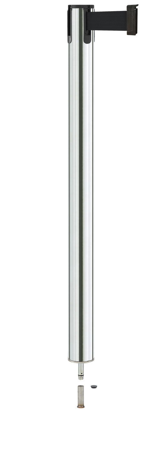 Contempo Removable Retractable Belt Stanchion - CL - Chrome - Pin Socket
