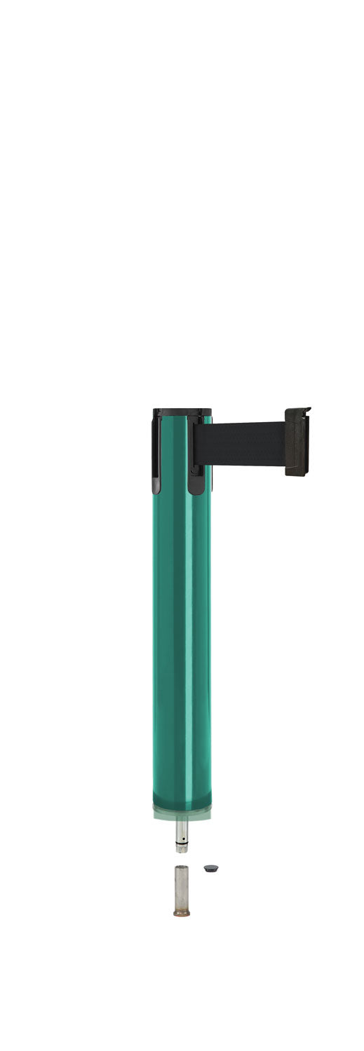 Contempo Exhibit Post | 24 in Retractable Belt Stanchion - CS - Custom - Pin Socket