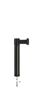 Contempo Exhibit Post | 24 in Retractable Belt Stanchion - GB - Gloss Black - Pin Socket