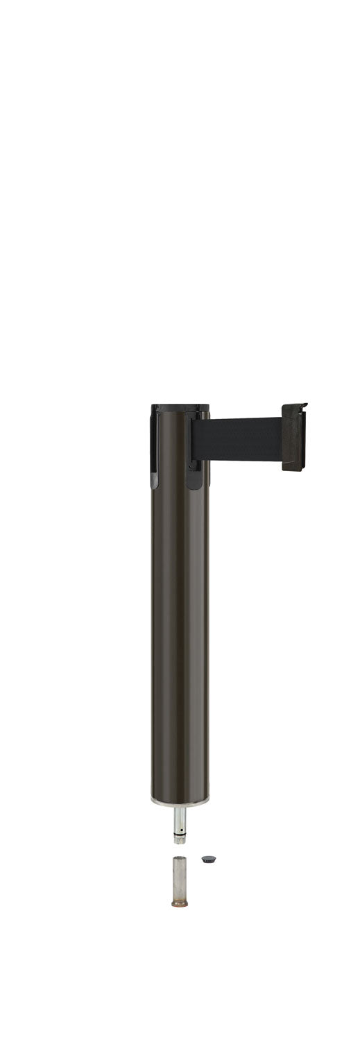 Contempo Exhibit Post | 24 in Retractable Belt Stanchion - SB - Statuary Bronze - Pin Socket
