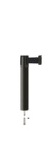 Contempo Exhibit Post | 24 in Retractable Belt Stanchion - WB - Wrinkle Black - Pin Socket