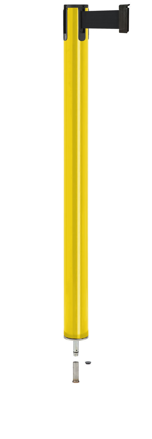 Contempo Removable Retractable Belt Stanchion - YL - Yellow - Pin Socket