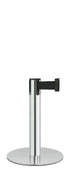 Contempo Exhibit Post | 24 in Retractable Belt Stanchion - PO - Polished Stainless - 14.5" Slim