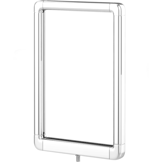 Designer Series screw-in sign frame, 7 x 11 polished chrome