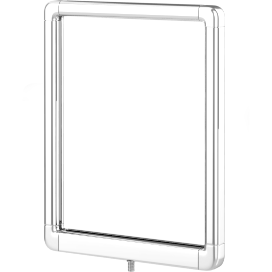 Designer Series screw-in sign frame, 8.5 x 11 polished chrome