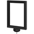 Classic post sign frame 8.5 x 11 in smooth black, mounted on a rope stanchion