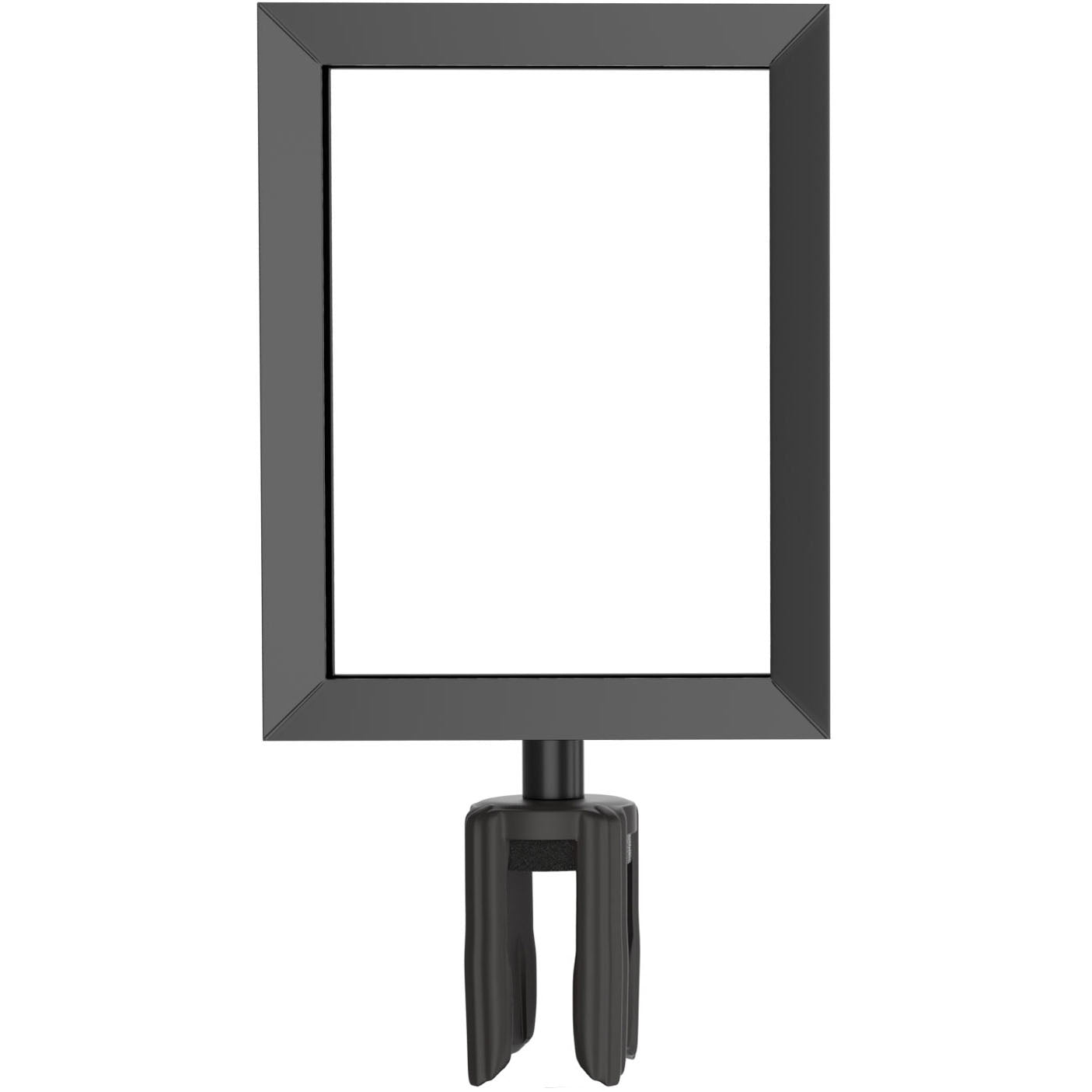 Heavy duty 8.5 x 11 sign frame kit in smooth black with universal post adapter