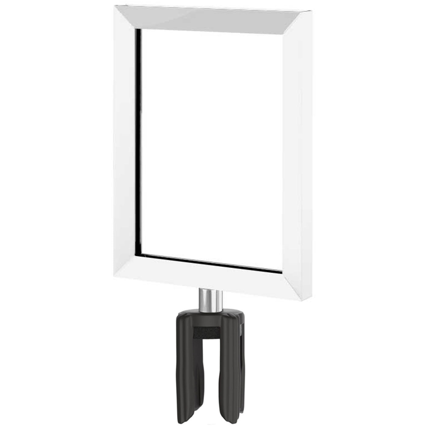 Heavy duty 8.5 x 11 sign frame kit in polished chrome with universal post adapter