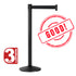 Prime Black Steel Crowd Control Stanchion Barrier with 10' Retractable Belt