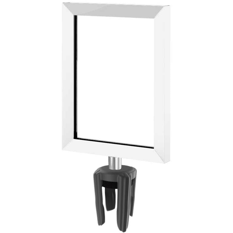 Heavy duty 7 x 11 sign frame in polished chrome with universal post adapter