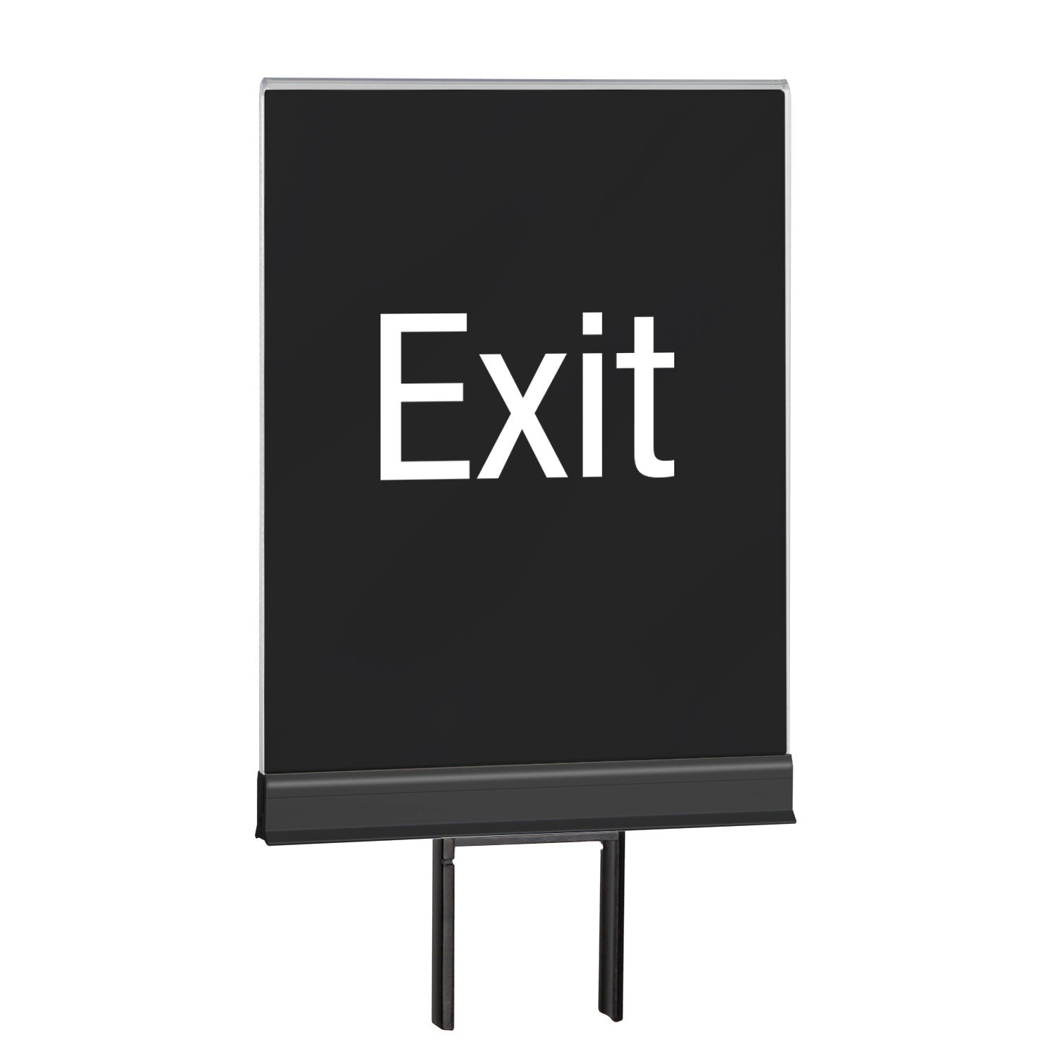 Acrylic Post-Top Sign Clip | Frameless - MB - Matte Black - Exit
