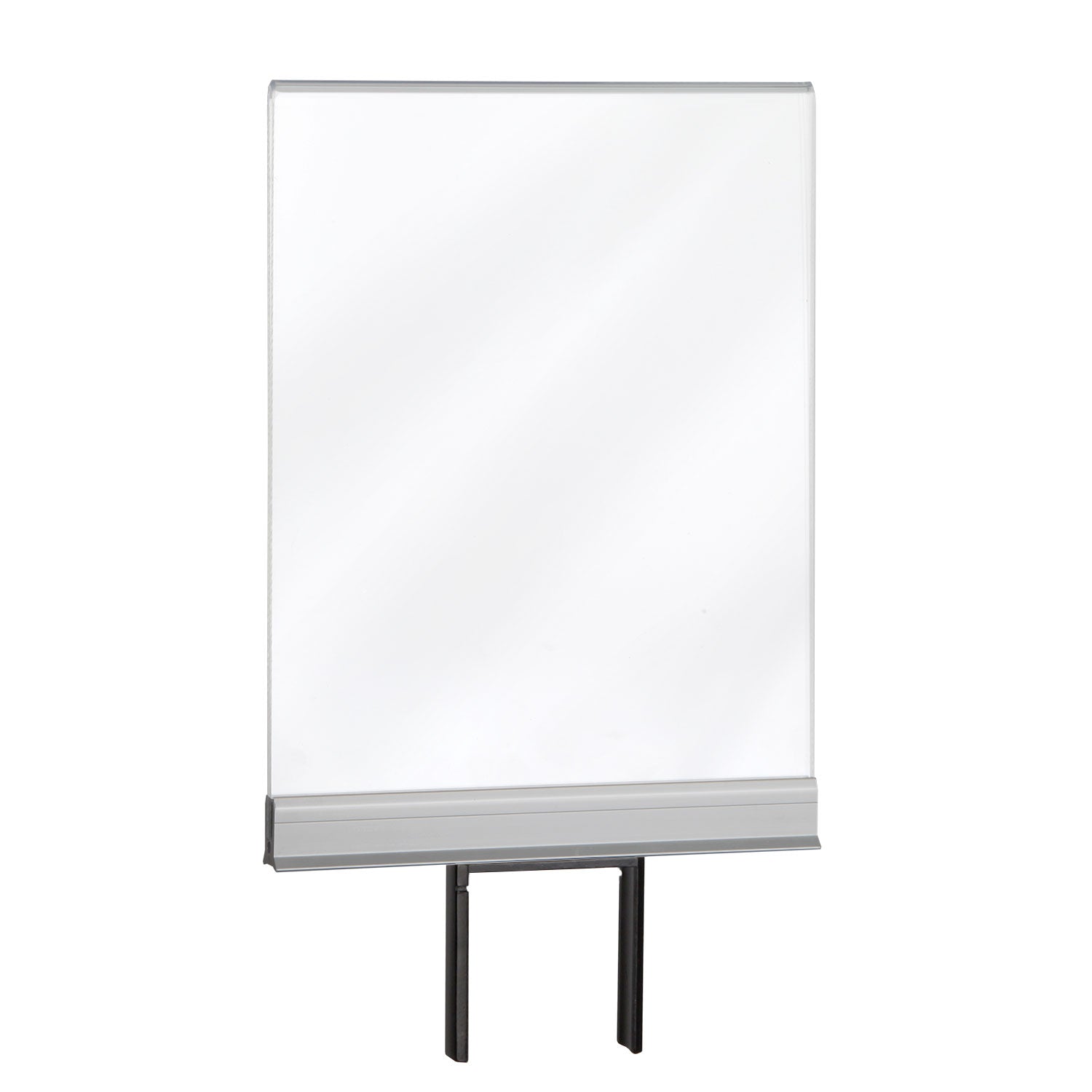Acrylic Post-Top Sign Clip | Frameless - SA - Satin Aluminum - No insert (frame only)