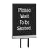 Acrylic Post-Top Sign Clip | Frameless - SA - Satin Aluminum - Please Wait to be Seated