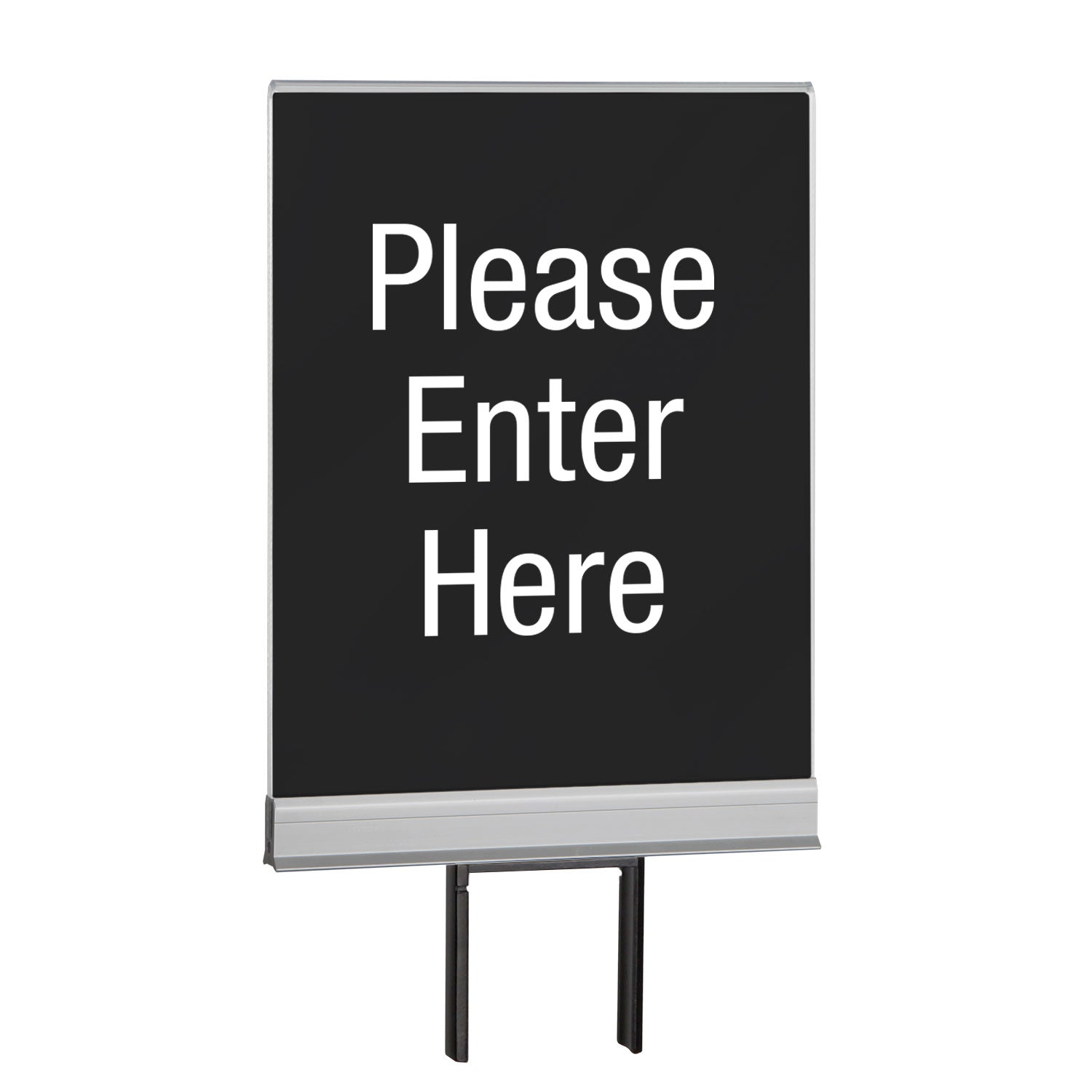 Acrylic Post-Top Sign Clip | Frameless - SA - Satin Aluminum - Please Enter Here
