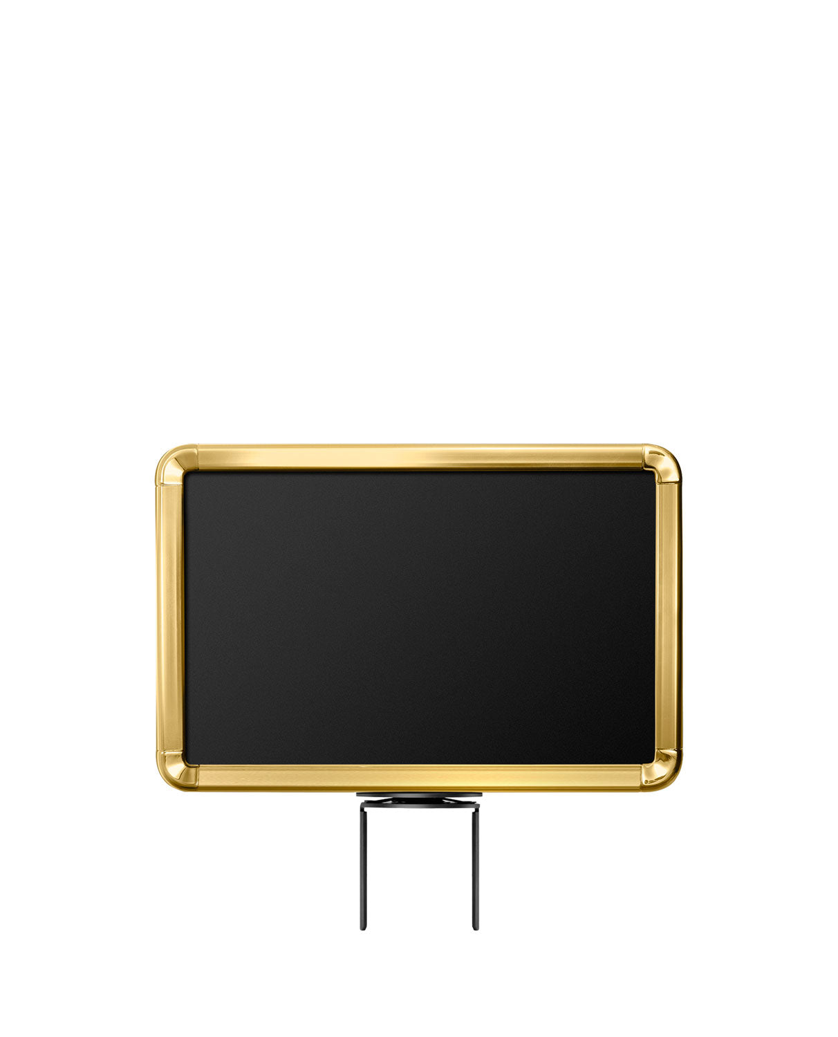 Adjustable Angle Stanchion Signs | Swivel Post-Top - GD - Gold - 7 x 11 · Horizontal · Closed frame