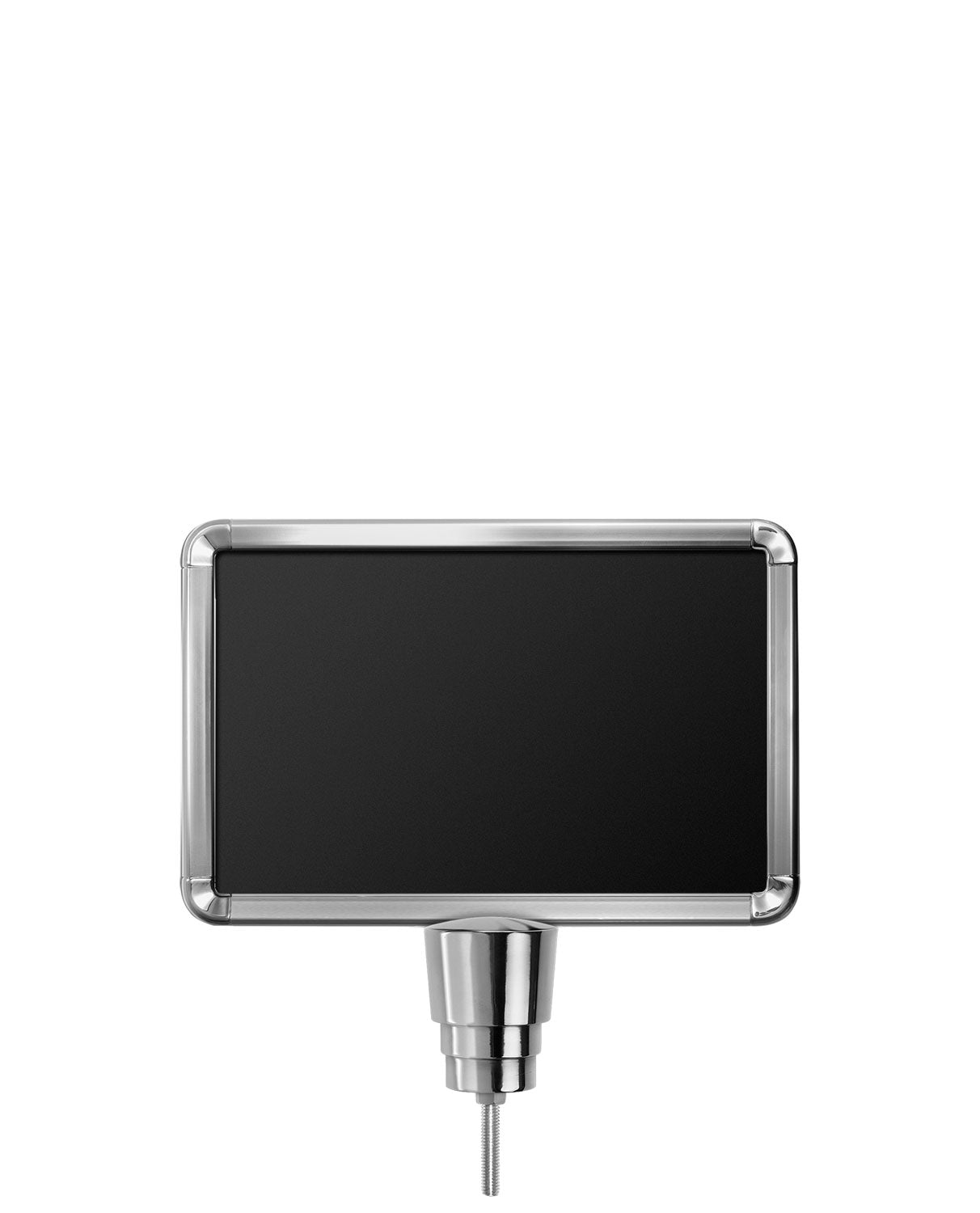 Stanchion Signs for Traditional Posts | Drum Mount - CL - Chrome - 7 x 11 · Horizontal · Slotted