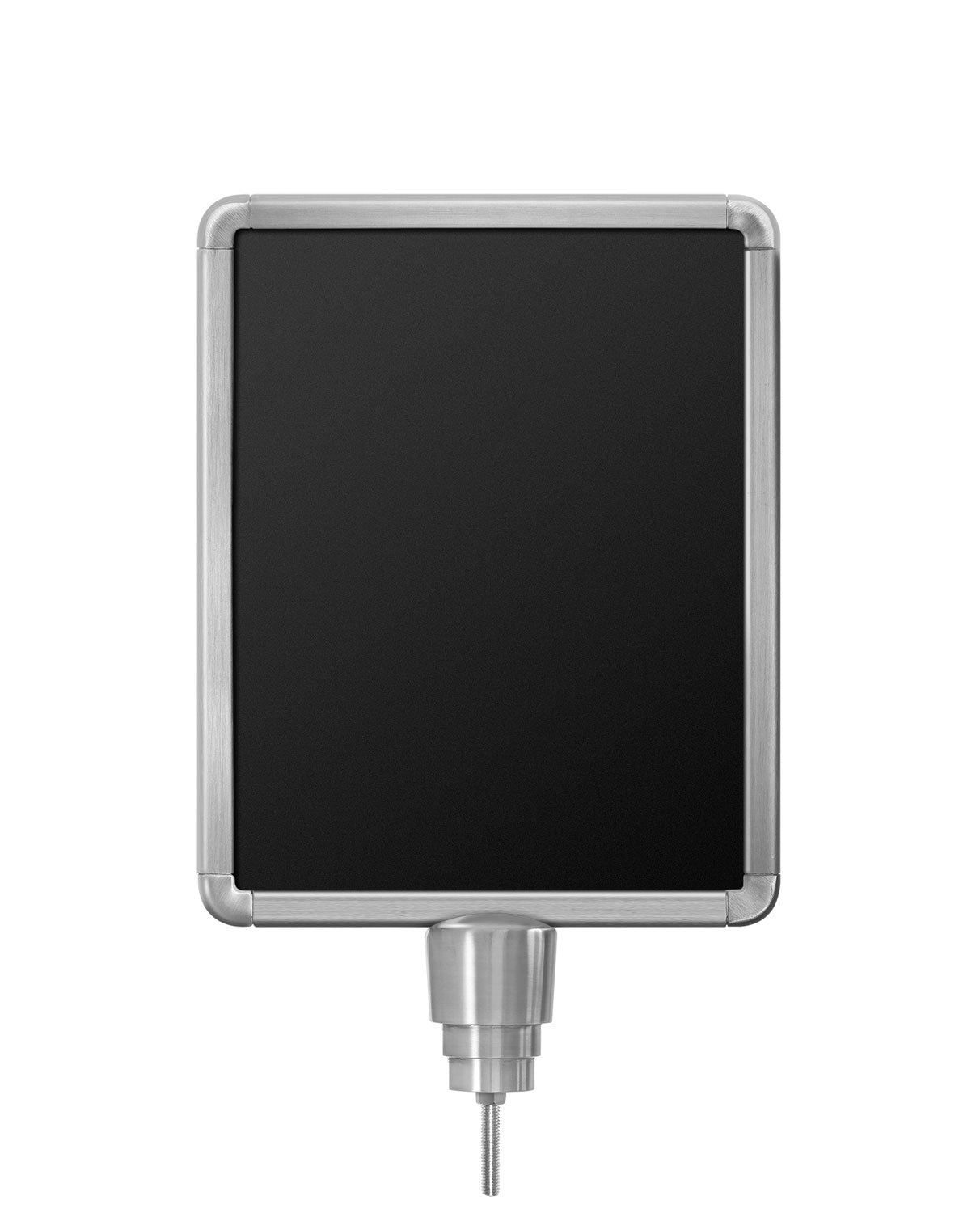 Stanchion Signs for Traditional Posts | Drum Mount - SA - Satin Aluminum - 11 x 14 · Vertical · Slotted