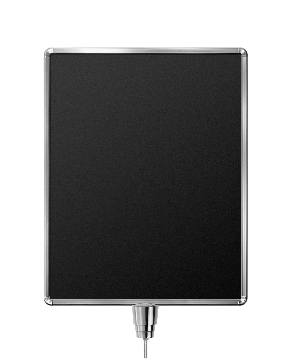 Stanchion Signs for Traditional Posts | Drum Mount - CL - Chrome - 22 x 28 · Vertical · Closed frame