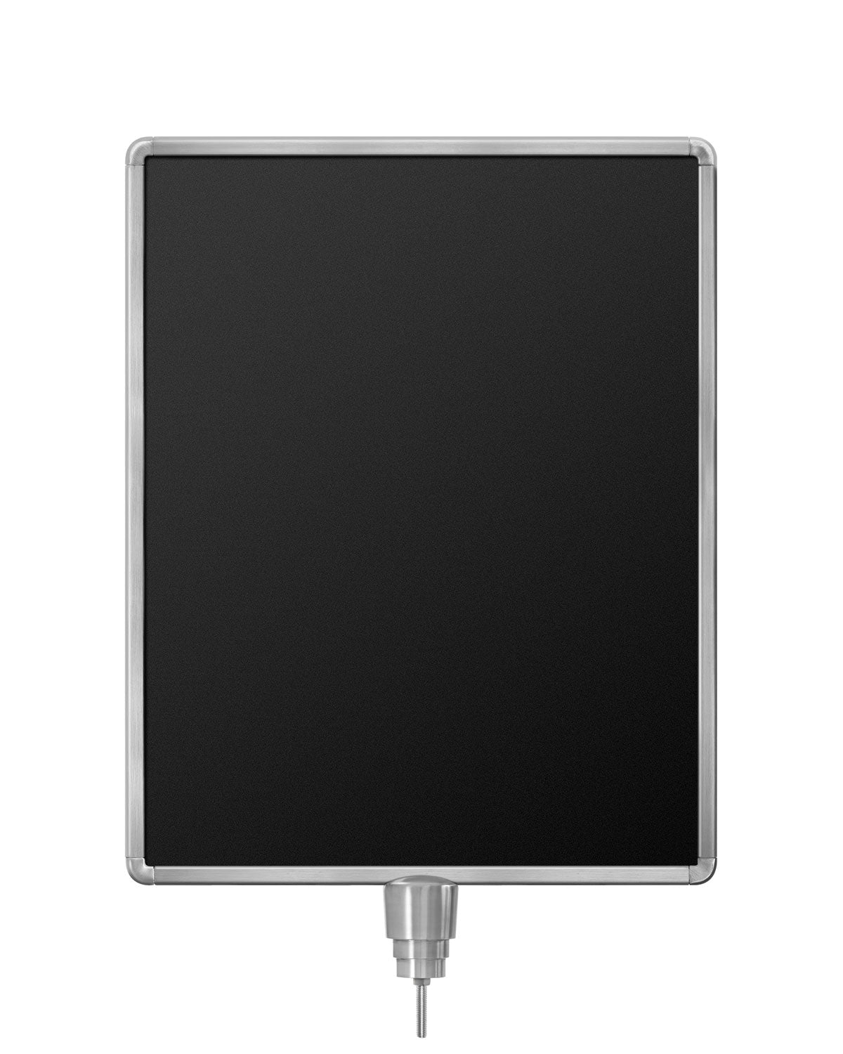 Stanchion Signs for Traditional Posts | Drum Mount - SA - Satin Aluminum - 22 x 28 · Vertical · Closed frame