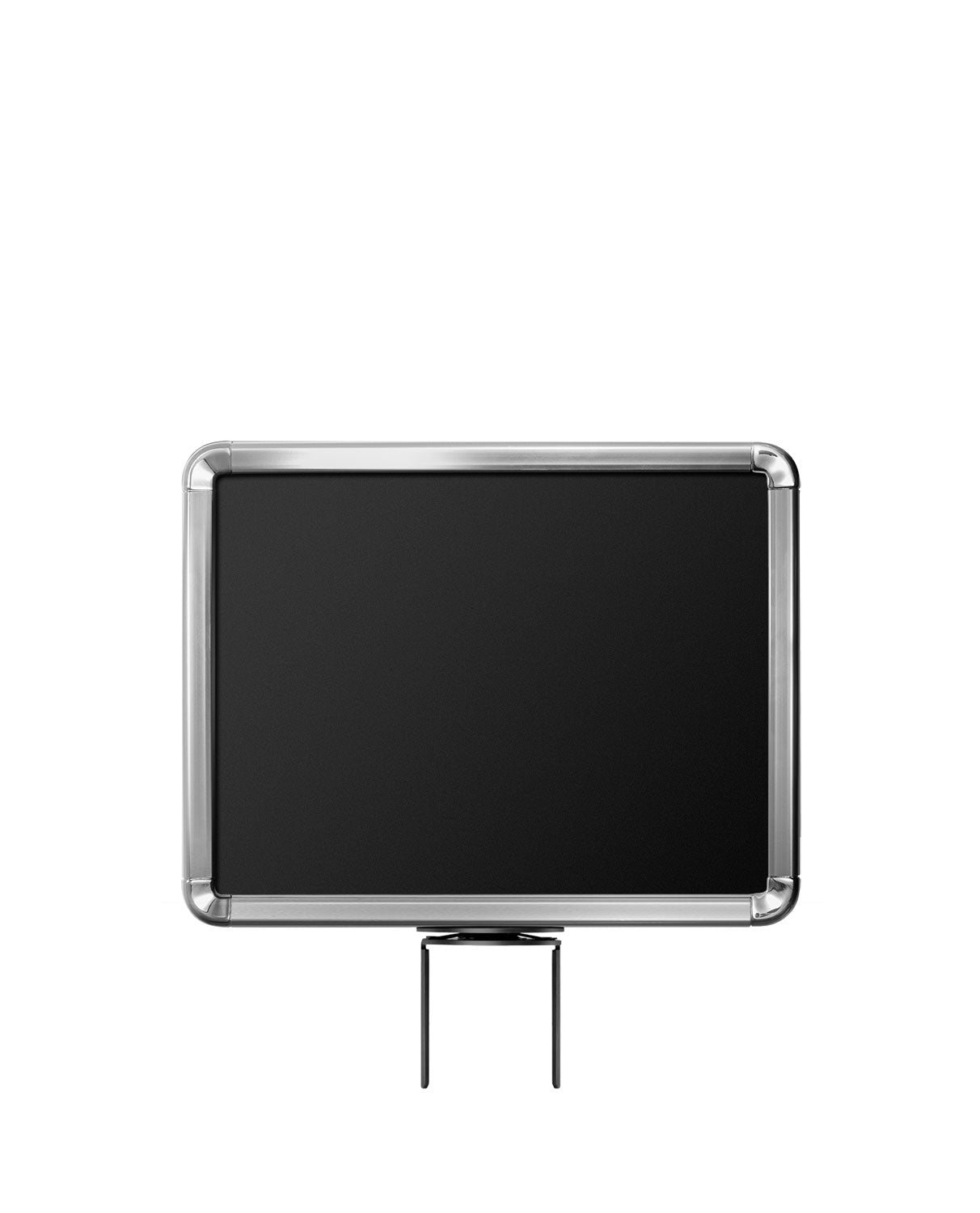 Adjustable Angle Stanchion Signs | Swivel Post-Top - CL - Chrome - 8.5 x 11 · Horizontal · Closed frame