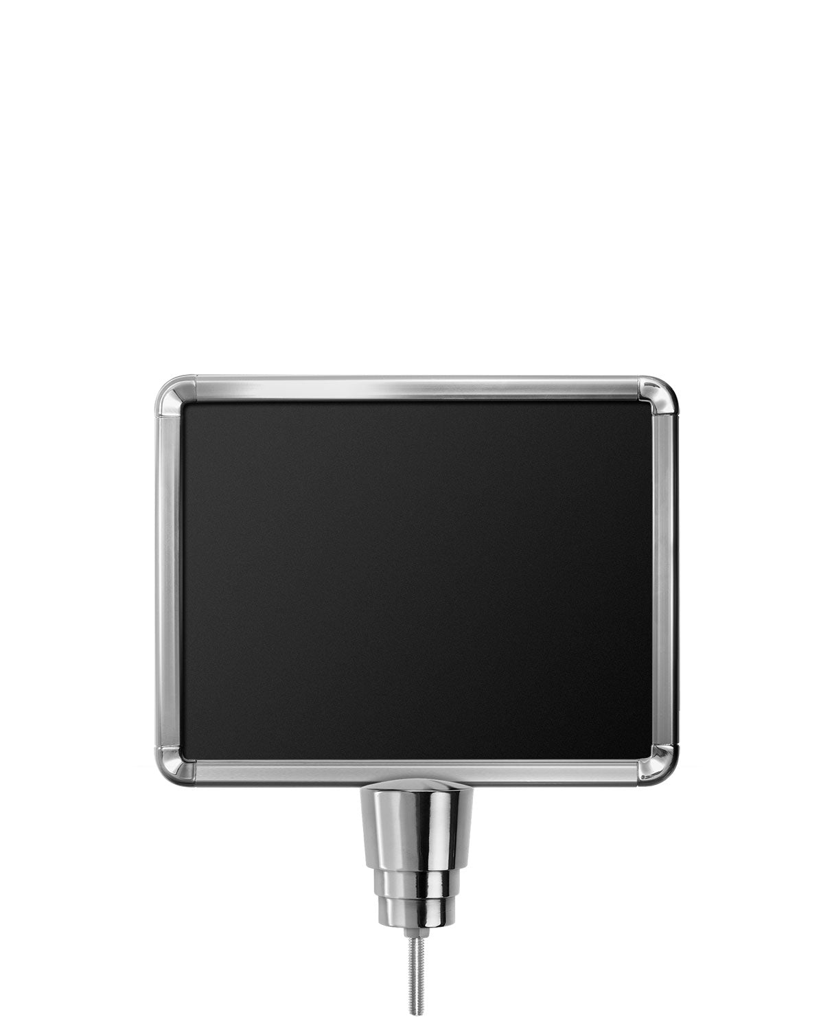 Stanchion Signs for Traditional Posts | Drum Mount - CL - Chrome - 8.5 x 11 · Horizontal · Slotted