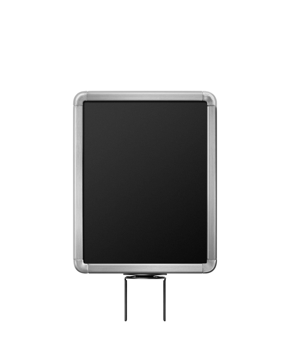 Adjustable Angle Stanchion Signs | Swivel Post-Top - SA - Satin Aluminum - 8.5 x 11 · Vertical · Closed frame
