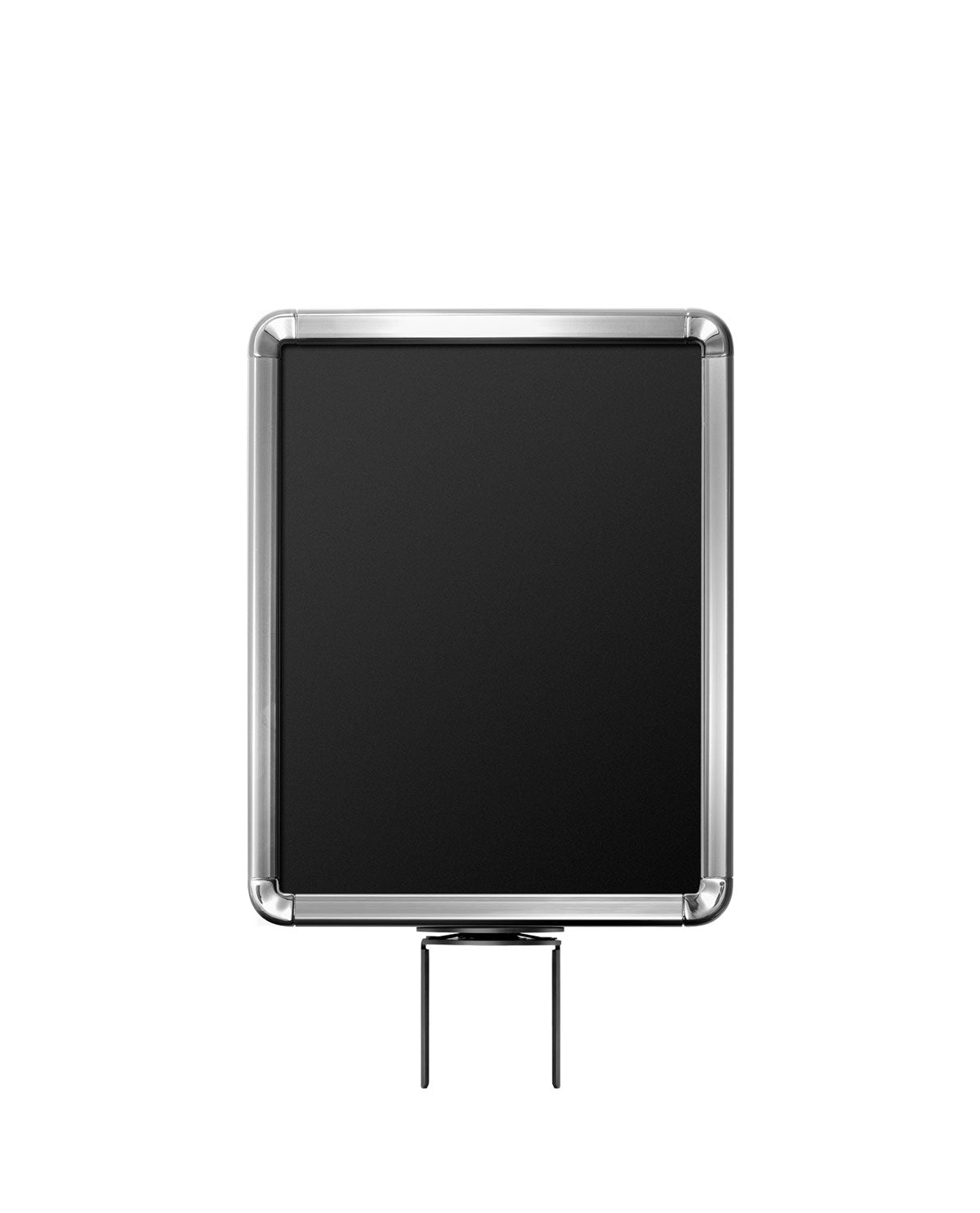Adjustable Angle Stanchion Signs | Swivel Post-Top - CL - Chrome - 8.5 x 11 · Vertical · Slotted