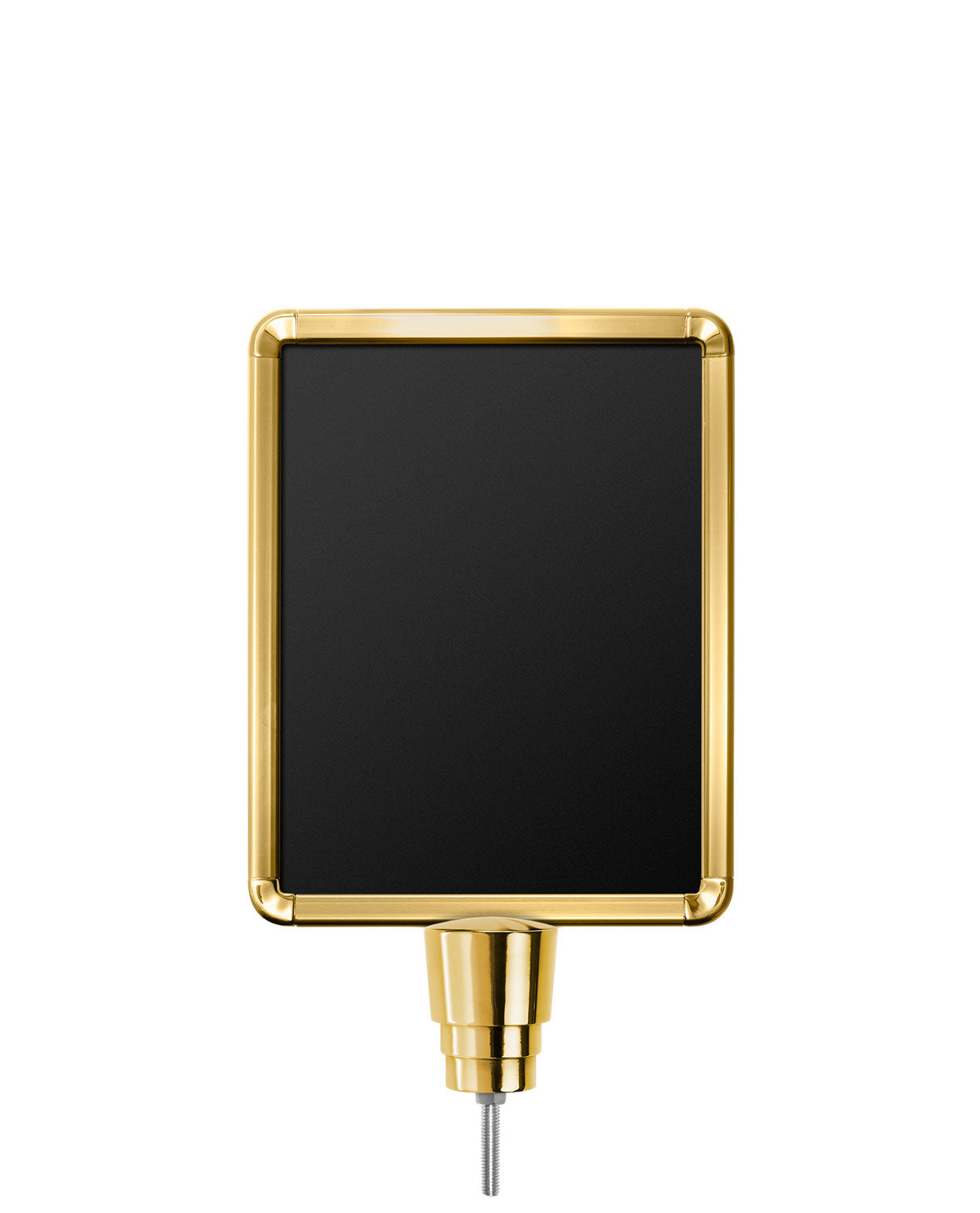 Stanchion Signs for Traditional Posts | Drum Mount - GD - Gold - 8.5 x 11 · Vertical · Slotted